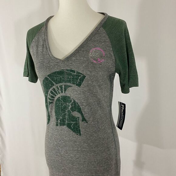NWT Pro Edge Michigan State Spartan V Neck T Shirt - Picture 2 of 7
